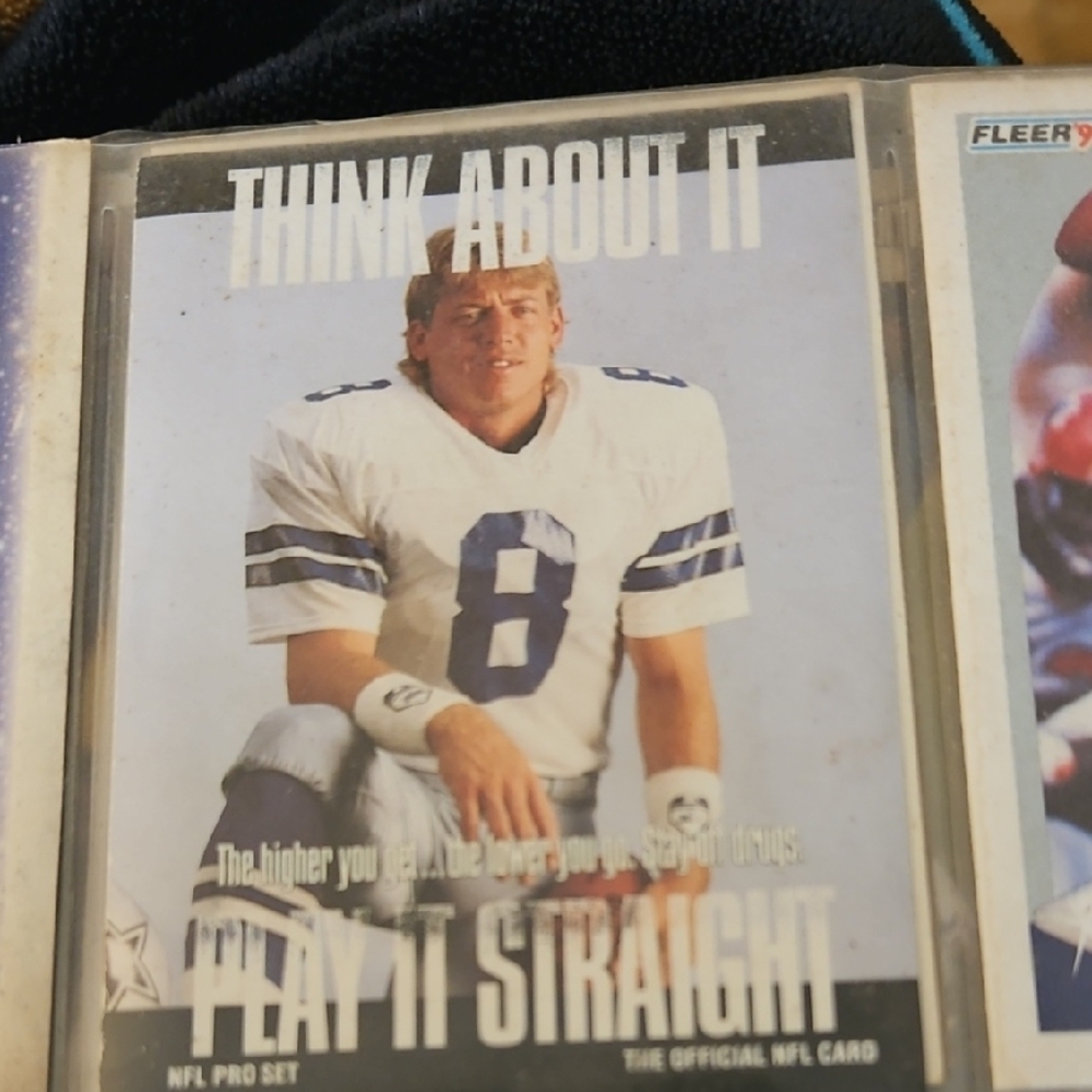 NFL Pro Set Trading Card with Player in White and Blue Jersey